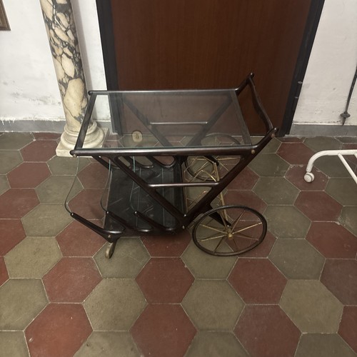 Chariot bois laiton - chariot, en