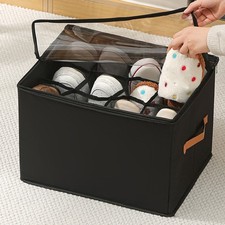Boîte de rangement pour chaussures en tissu avec design pliable et 16 compartim