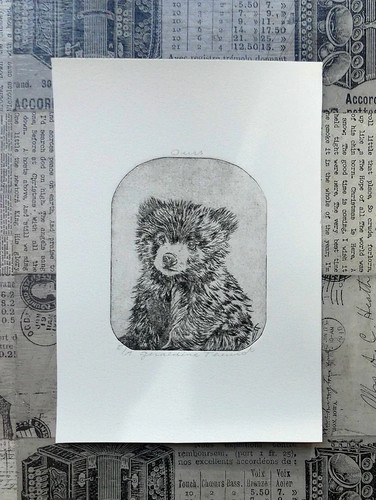 Tirage gravure la - de, pointe