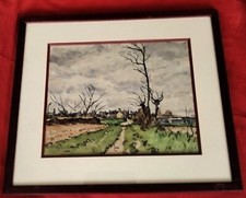 Superbe aquarelle du XX e  par