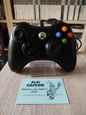 Microsoft Xbox 360 Manette Filaire Noir Avec Son Embout Compatible PC 🟢 Testée 