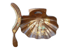 Ramasse miettes carton bouilli decor chevalier armure croix m napoleon III 19ème