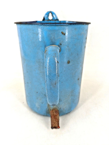 Broc emaille bleu pour fleurs - bleu,
