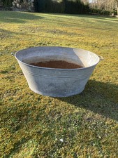 Grande bassine baignoire zinc galva ancien jardiniere Déco jardin Métal Vasque