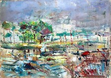 Tableau impressionniste Jean-Paul Ulysse - Prix de Rome - Bord de mer à Etretat