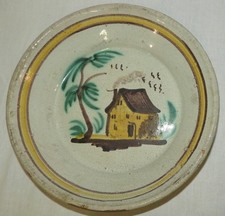 Assiette creuse " CUL NOIR " (XVIIIème) 21 cm - Type Rouen, Forges les eaux ..