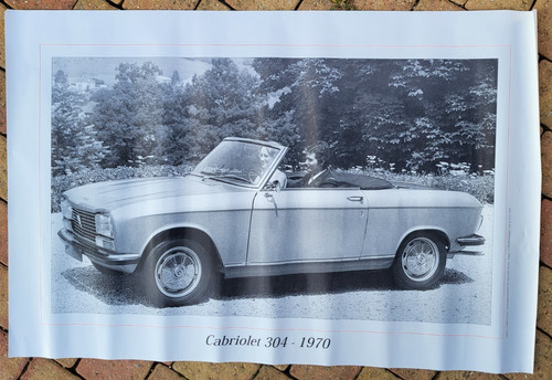 Affiche peugeot 304 cabriolet - peugeot,