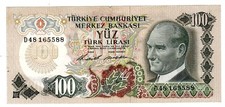 Turquie TURKEY Billet 100 LIRA