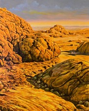 Paysage Désertique / Huile sur toile originale signée B. Dumaine