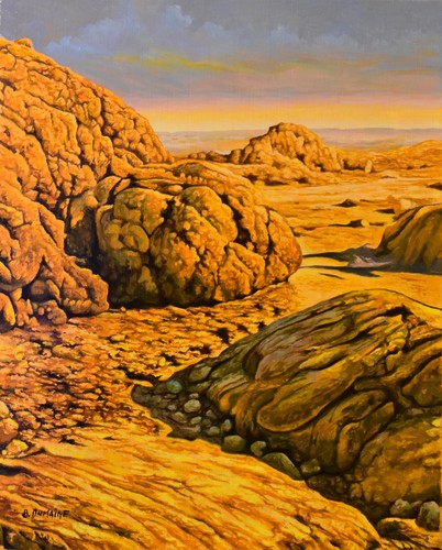 Paysage désertique huile - désertique, /