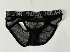 slip filet noir ouvert à l’arrière Andrew Christian taille M