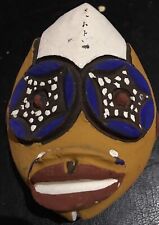 Masque Réduit Terre Cuite Afrique Ethnique Cameroun Bamileké Pigments Naturels