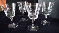 4 Verres à vin en cristal (