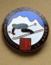 insigne, broche médaille Ski
