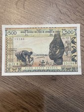Ancien billet 500 Francs  des états d'Afrique  de l Ouest