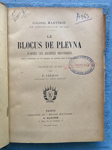 Blocus plevna colonel - blocus, de