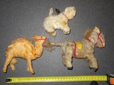 jouets anciens  PELUCHES mécaniques DROMADAIRE + OURS + ANE  à clef