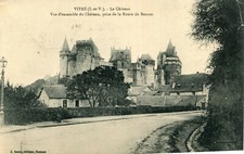 VITRE Vue ensemble château prise Route Rennes Ecrit par soldat du 106 è Régiment