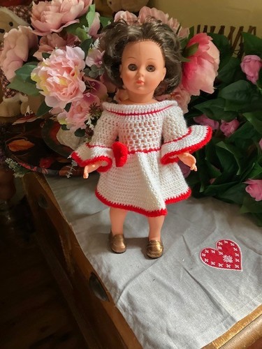 Robe blanche rouge tricote - robe,