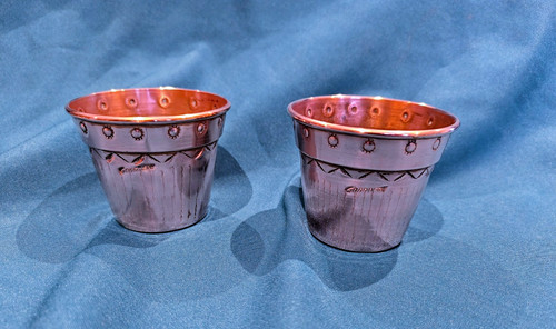 Pair copper cups - pair,