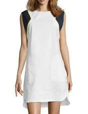 Ravissante Robe Lacoste Coton Lin Mélangés Blanc Marine Jaune T.M NEUVE+ETQ