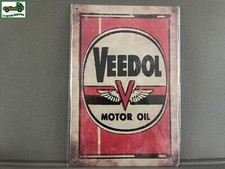 Plaque Métal Voiture Automobile Garage Huile Moteur Veedol 20 x 30 cm