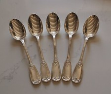 Puiforcat   5  Cuillères à café Métal Argenté Jean Emile Puiforcat