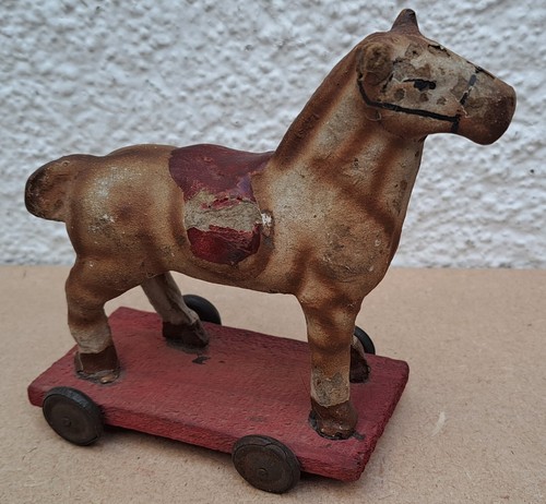 Jouet ancien cheval en - jouet,