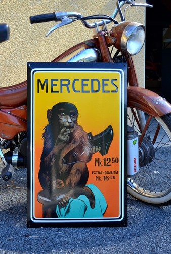 Plaque émaillée mercedes - plaque,