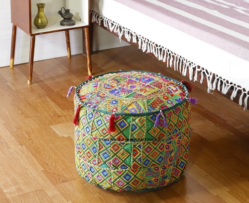 Housse pouf ronde - ronde, indienne