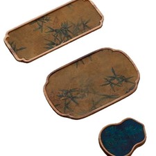 Plateau à thé en noyer sculpté main style chinois imperméable vintage petit