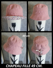 Bob, chapeau de soleil fille rose 49 cm