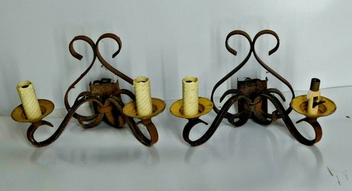 Ancienne paire applique fer - ancienne,