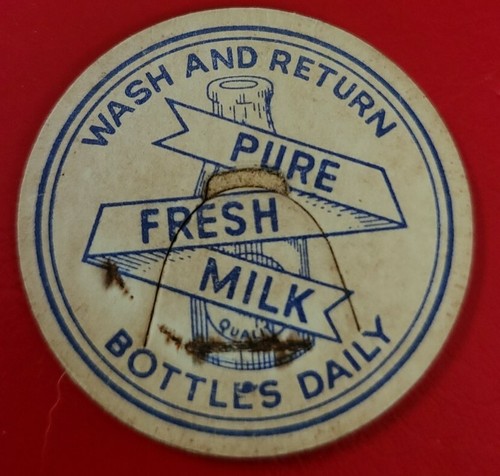 Vintage milk bottle caps - milk,