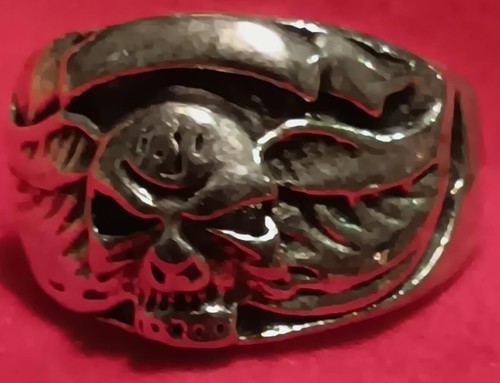 Bague tête mort ailes - de,