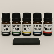 Kit test or 9K 14K 18K 24K + argent avec pierre – Réactif bijoux maison rapide