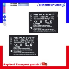 2x 1200 mAh Batterie DMW-BCG10E DMW-BCG10 Pour PANASONIC Lumix DMC-TZ18