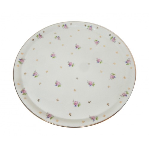 Plat tarte decor roses 30cm - plat,