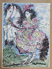 Lithographie couleur d'après Pablo PICASSO : Toros y Toreros. Picador