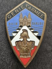 Insigne Pucelle Militaire Du Génie 1ère Armée Rhin & Danube Chobillon PARIS 