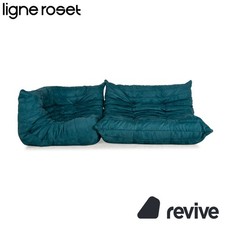 Ligne Roset Togo Tissu Canapé Ensemble Bleu Deux Places Fauteuil Canapé Neubezug