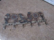 ANCIEN VINTAGE PORTE MANTEAU EN LAITON MOTIF OISEAUX