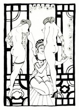 ❤️ 2012 oeuvre originale art curiosa erotica lulu amere encre de Chine unique