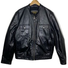 Blouson cuir noir vintage - cuir,