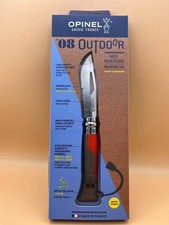 Couteau d'extérieur Opinel n°8 lame inox rouge France en boîte couleur RARE neuf