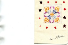 Carte double avec broderie sur