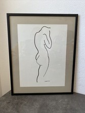 Ancien Cadre Dessin Nu Corps