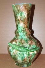 VASE en BARBOTINE Ancien avec Un LEZARD dans le Goût de AVISSEAU  RENOLEAU déco