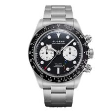 Sugess S457 Chronographe Mécanique Acier Noir Blanc Saphir Montre Homme