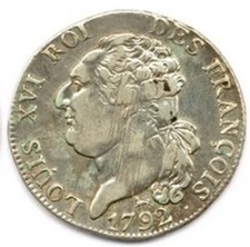 1/2 Ecu de 3 livres de louis XVI 1792 A (Paris)